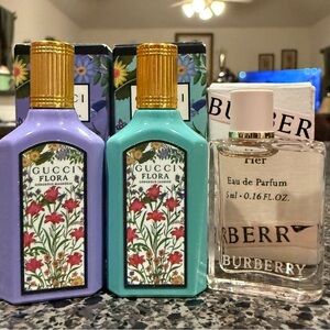 Gucci and Burberry Mini Travel Perfume Set